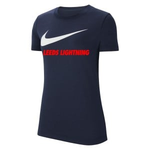 Nike Womens Team Club 20 Swoosh Tee (W) Obsidian-White