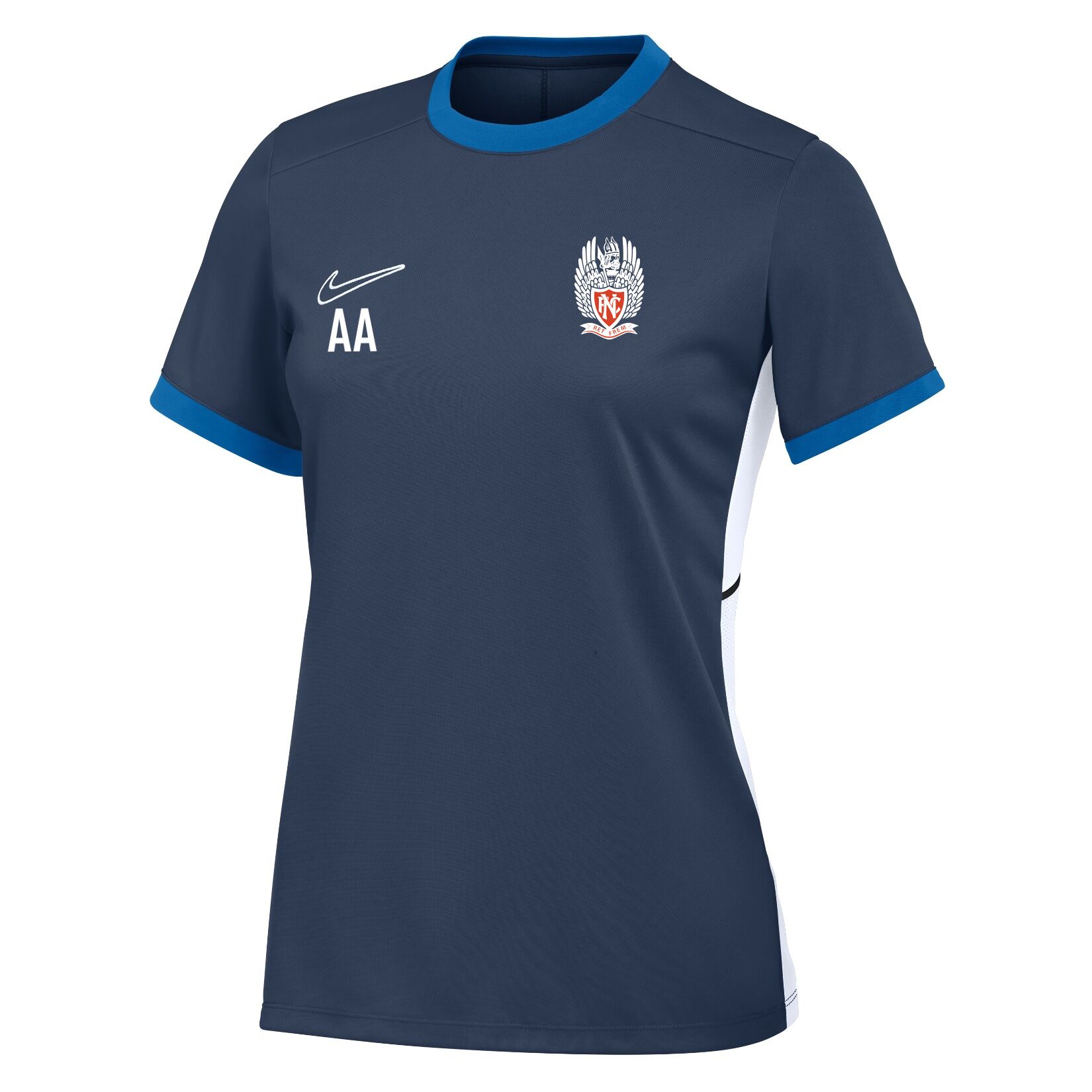Nike Academy 25 Short-Sleeve Training Top (W) - Obsidian/Royal Blue/White