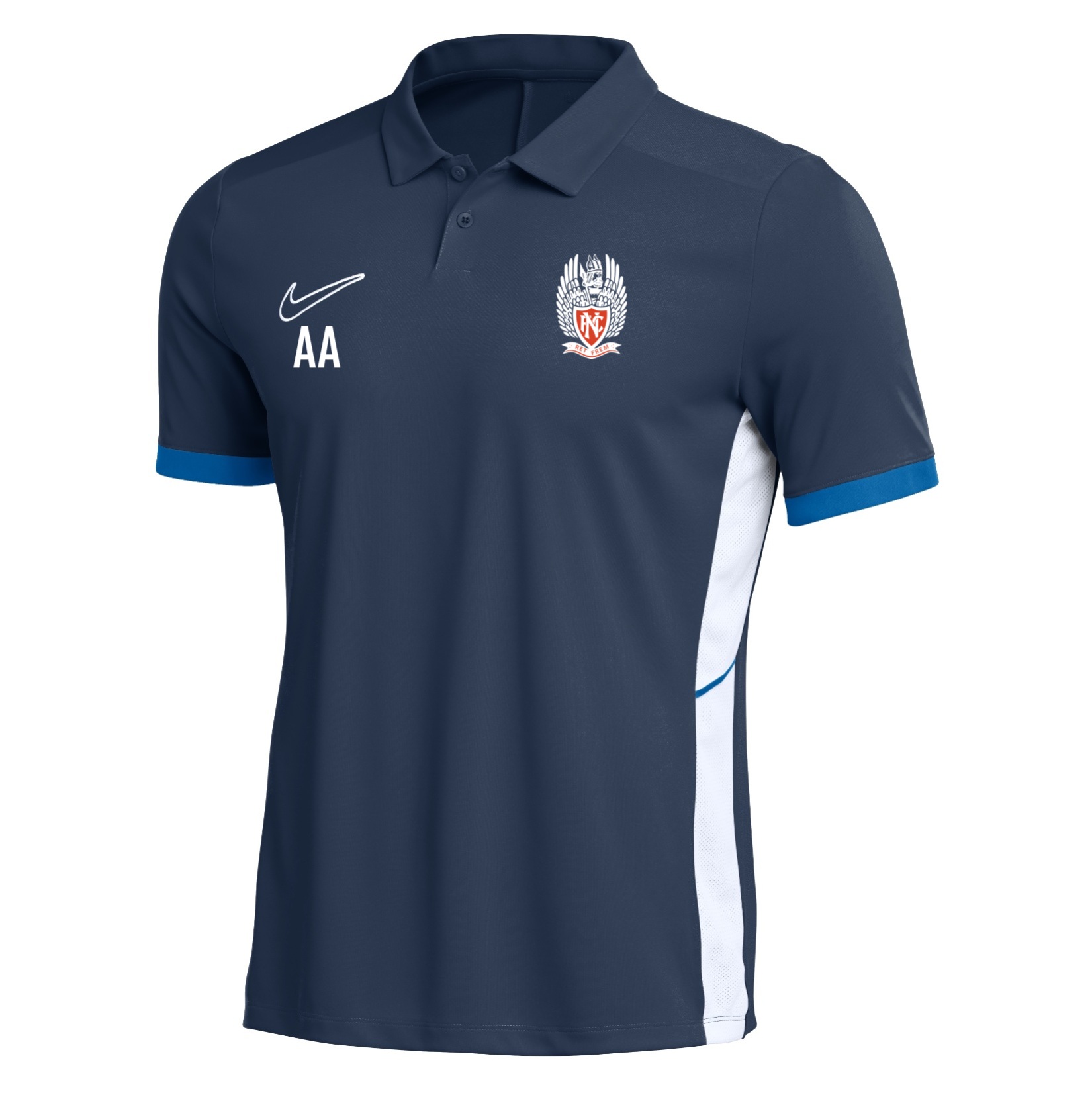 Nike Dri-FIT Academy 25 Polo - Obsidian/Royal Blue/White