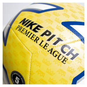 Nike Premier League Pitch Football Yellow Strike-White-Blue-Black