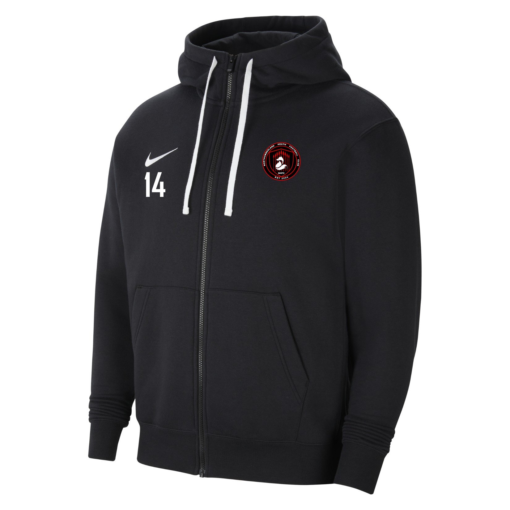 Nike Team Club 20 Fleece Full-Zip Hoodie - Black/White/White