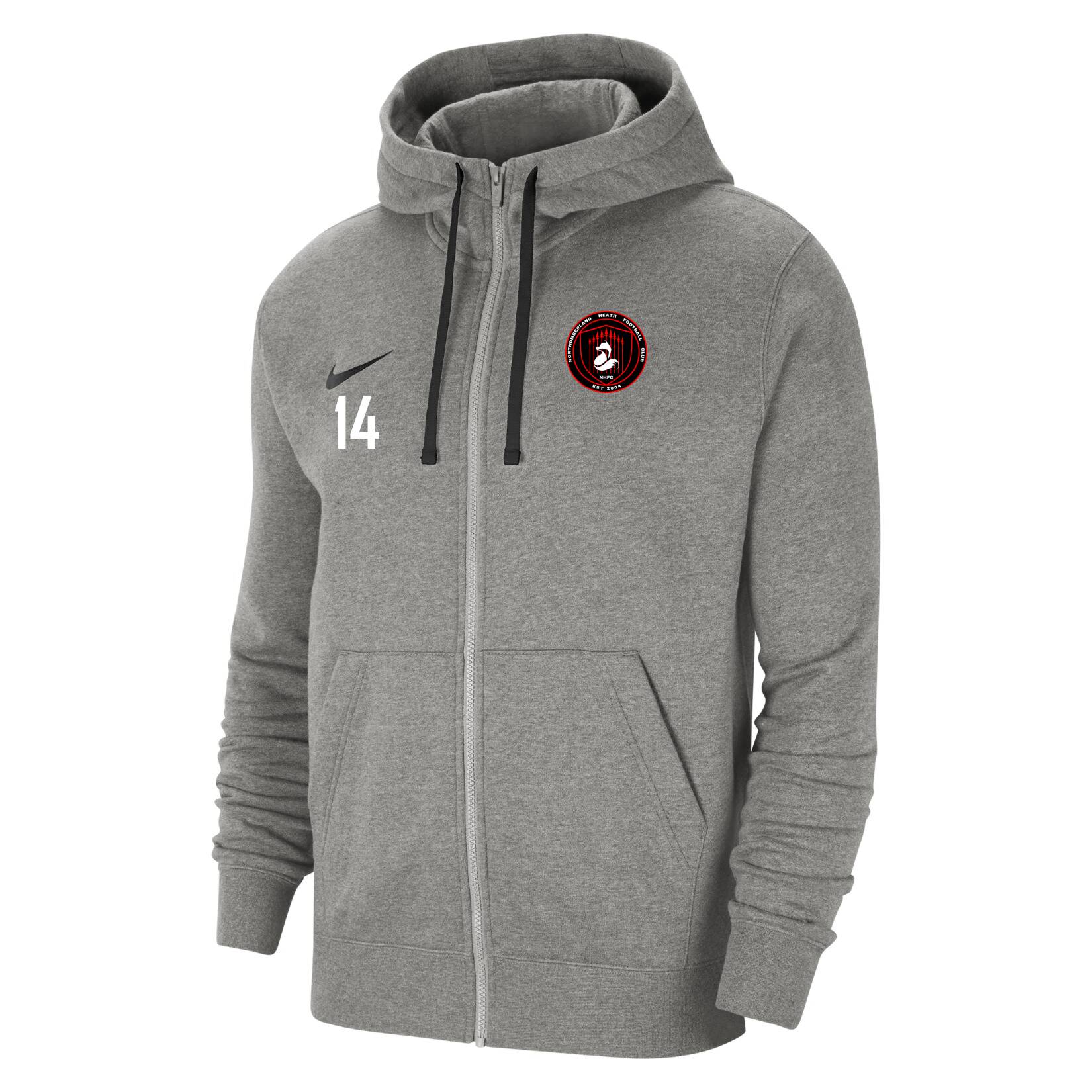 Nike Team Club 20 Fleece Full-Zip Hoodie - Dark Grey Heather/Black/Black
