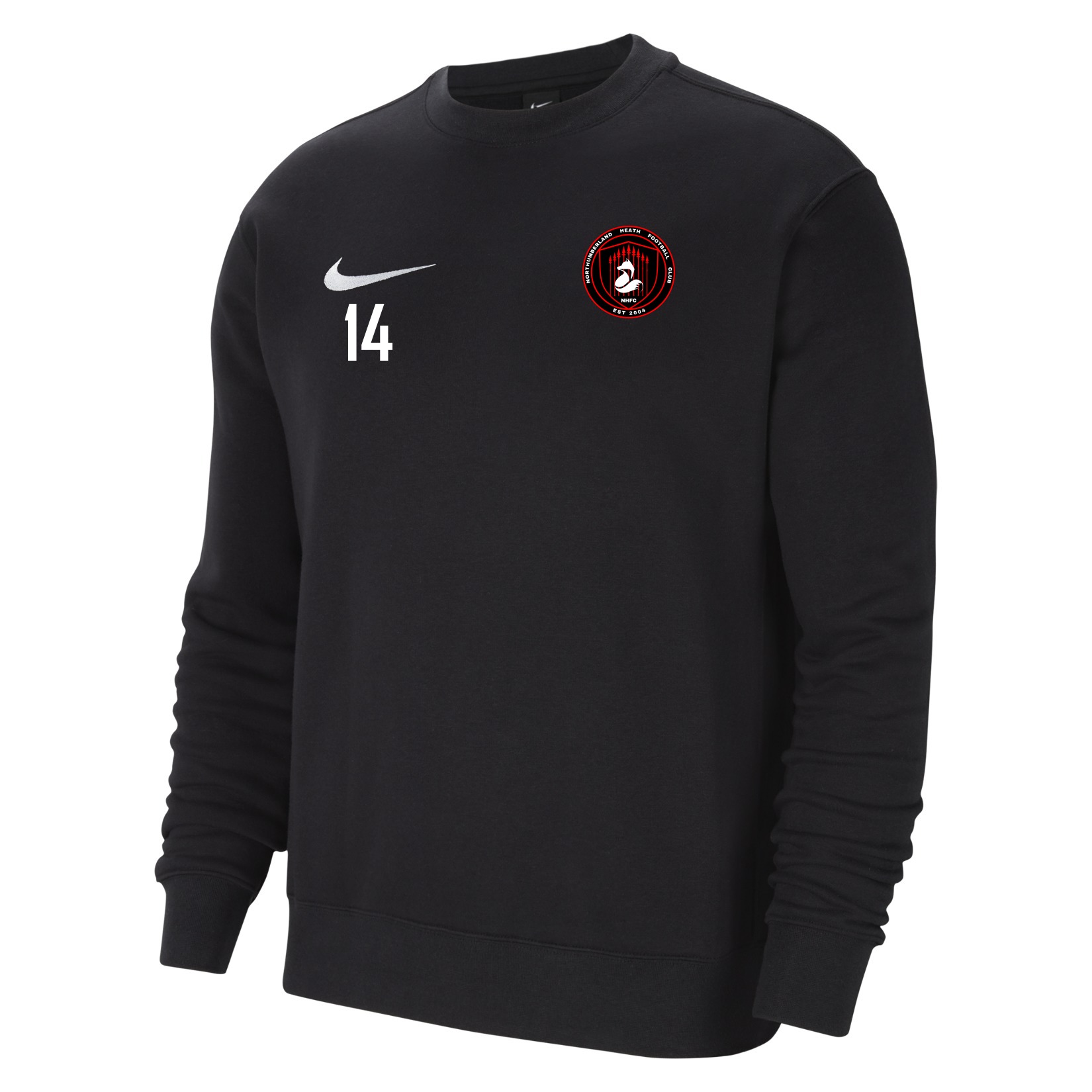 Nike Team Club 20 Fleece Crew Sweatshirt - Black/White/White