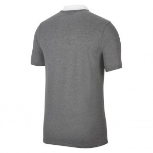Nike Dri-FIT Park Poly Cotton Polo (M) - Charcoal Heather/Htr/White/White