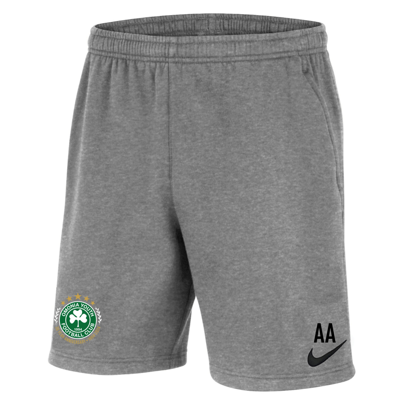 Nike Team Club 20 Fleece Shorts (M) - Dark Grey Heather/Black/Black