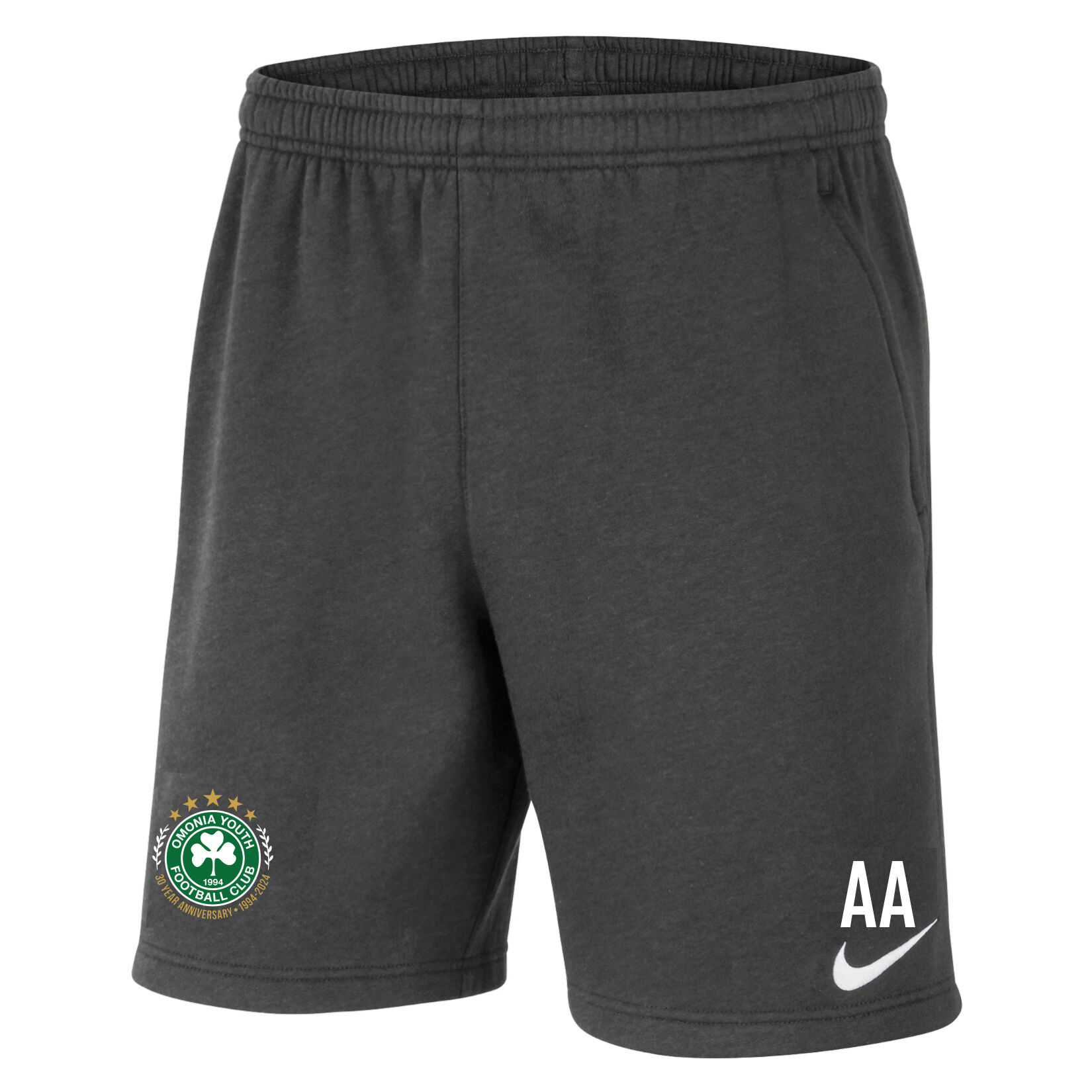 Nike Team Club 20 Fleece Shorts (M) - Charcoal Heather/White/White