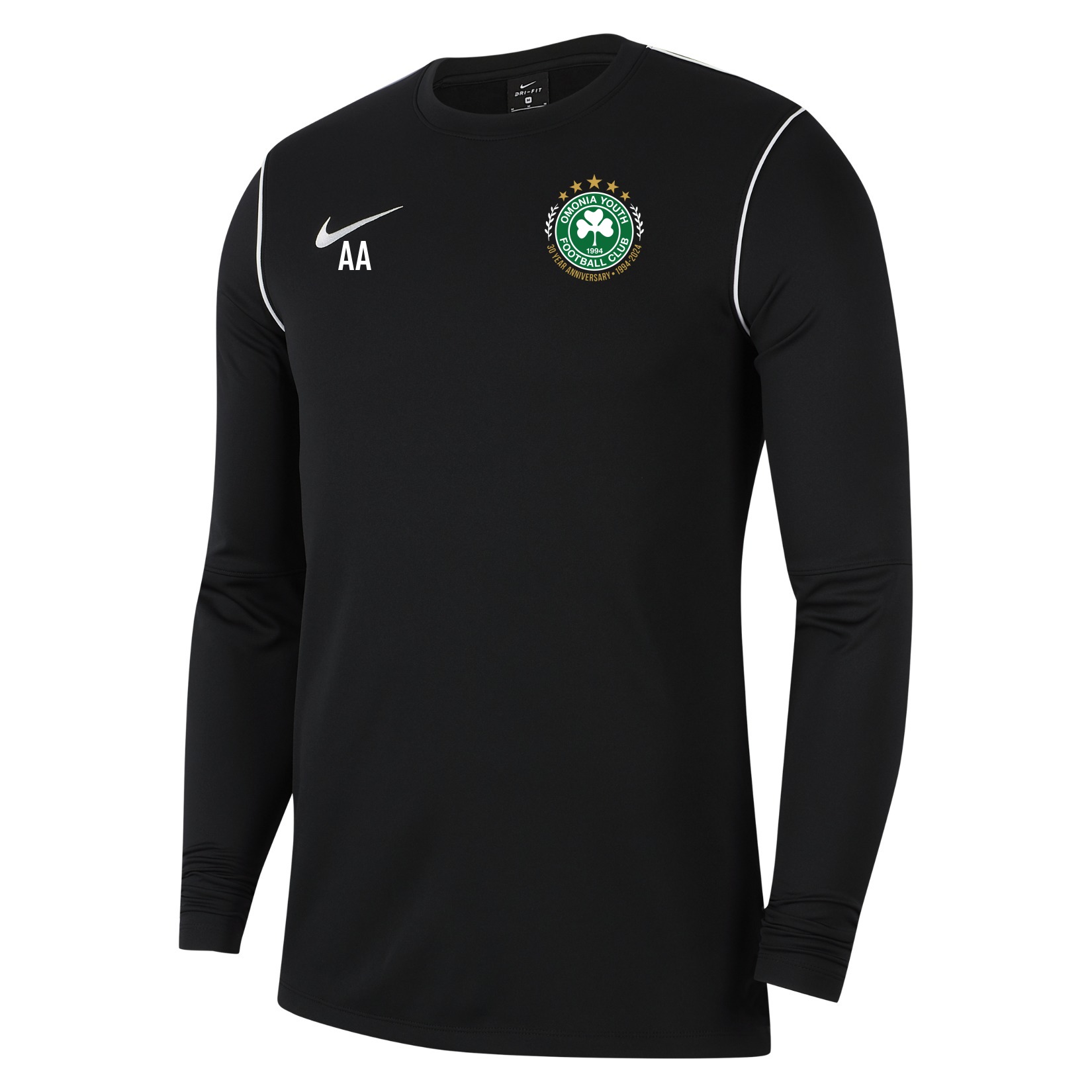 Nike Dri-FIT Park 20 Crew Top - Black/White/White