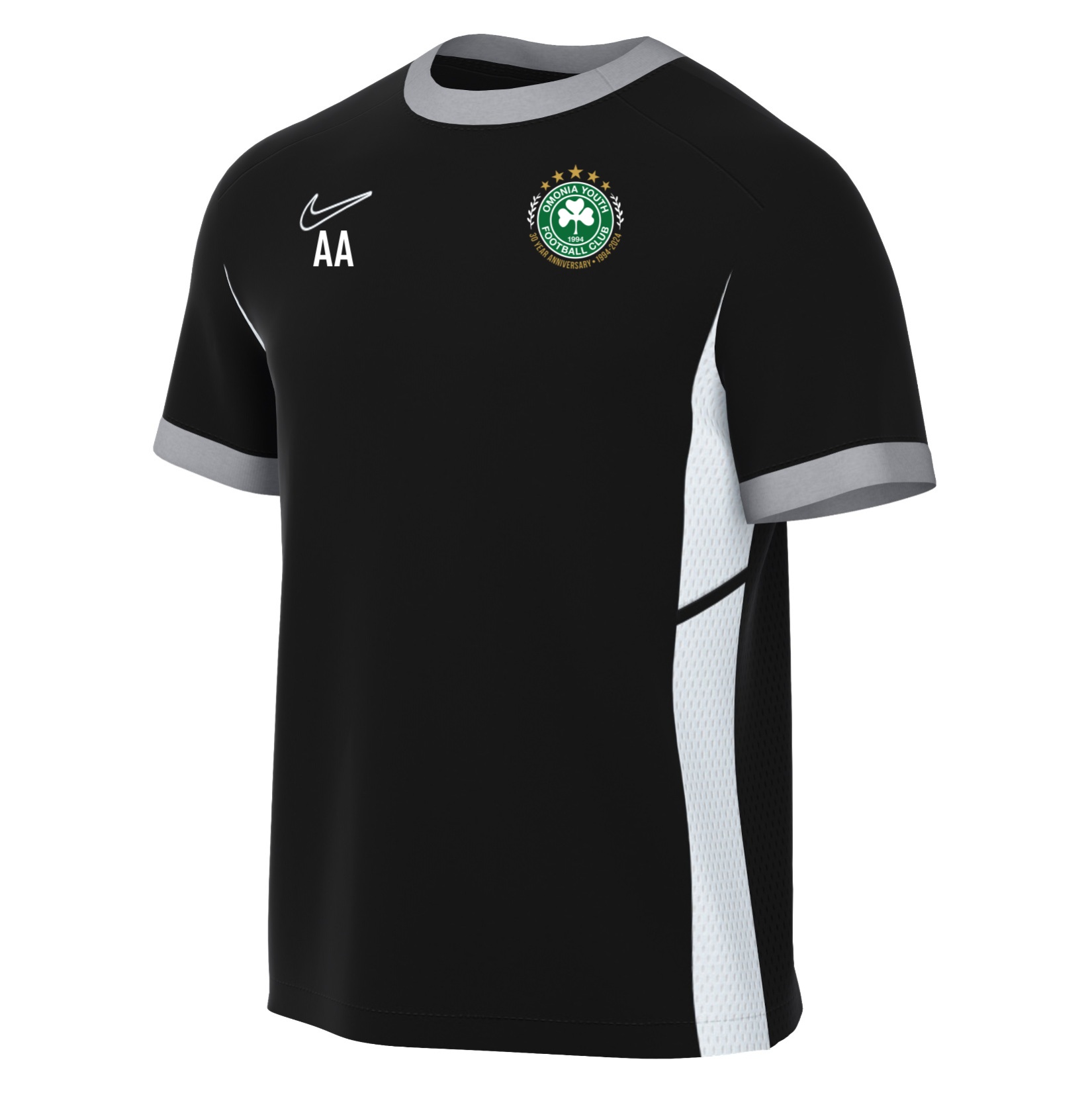 Nike Academy 25 Short-Sleeve Training Top - Black/White/White