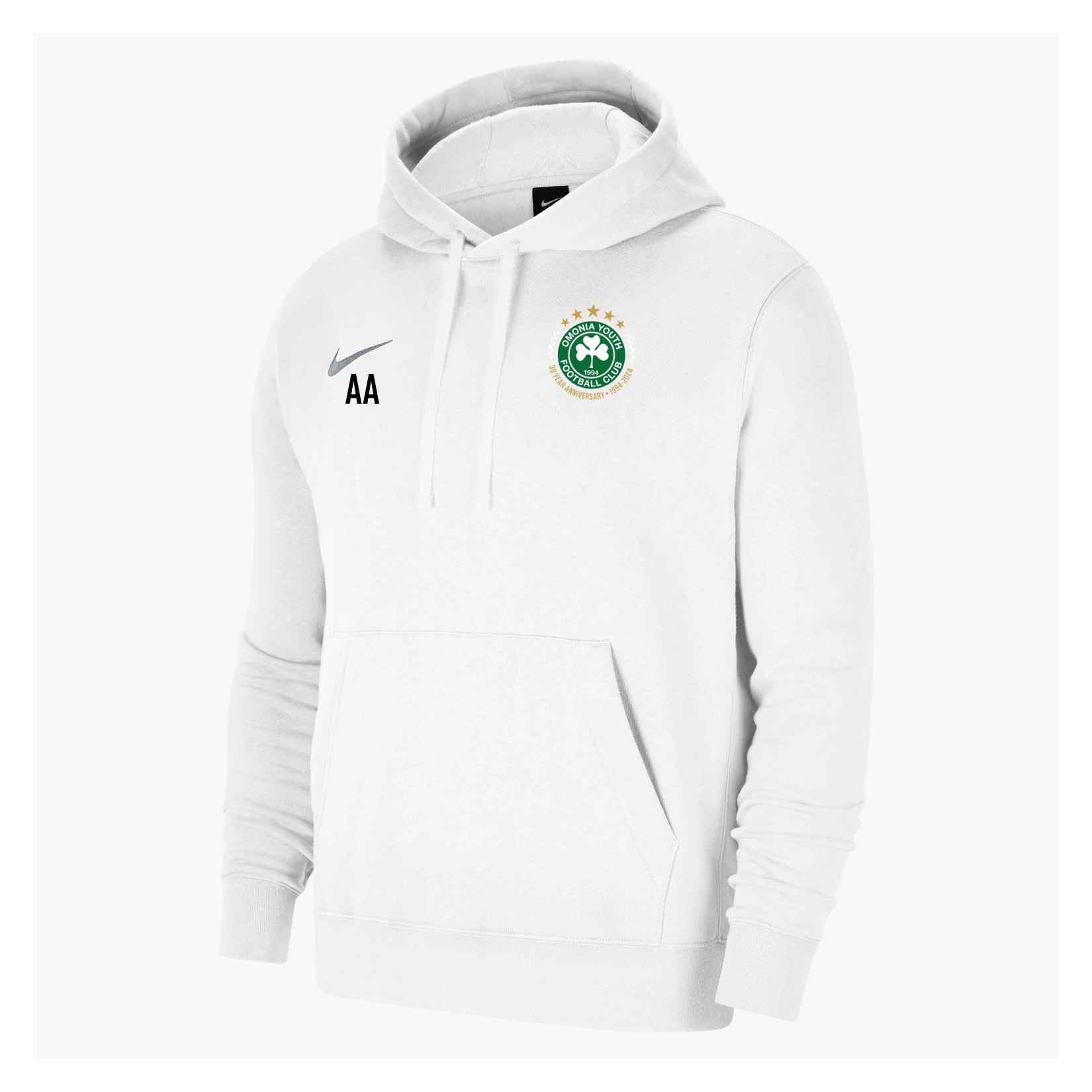 Nike Team Club 20 Fleece Hoodie (M) - White/White/Wolf Grey