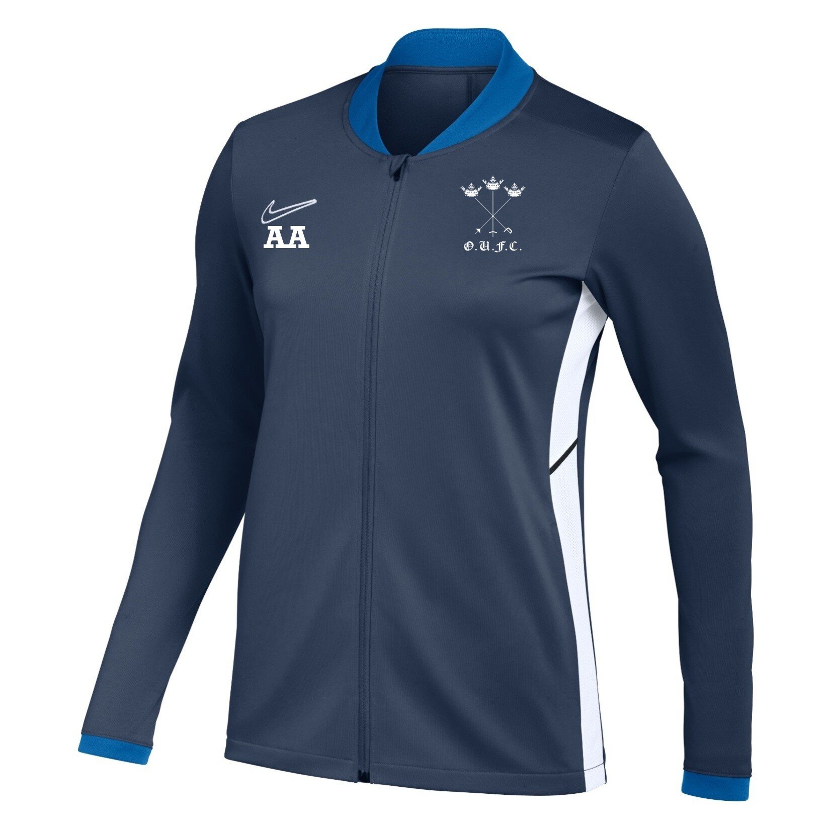 Nike Dri-FIT Academy 25 Knit Track Jacket (W) - Obsidian/Royal Blue/White
