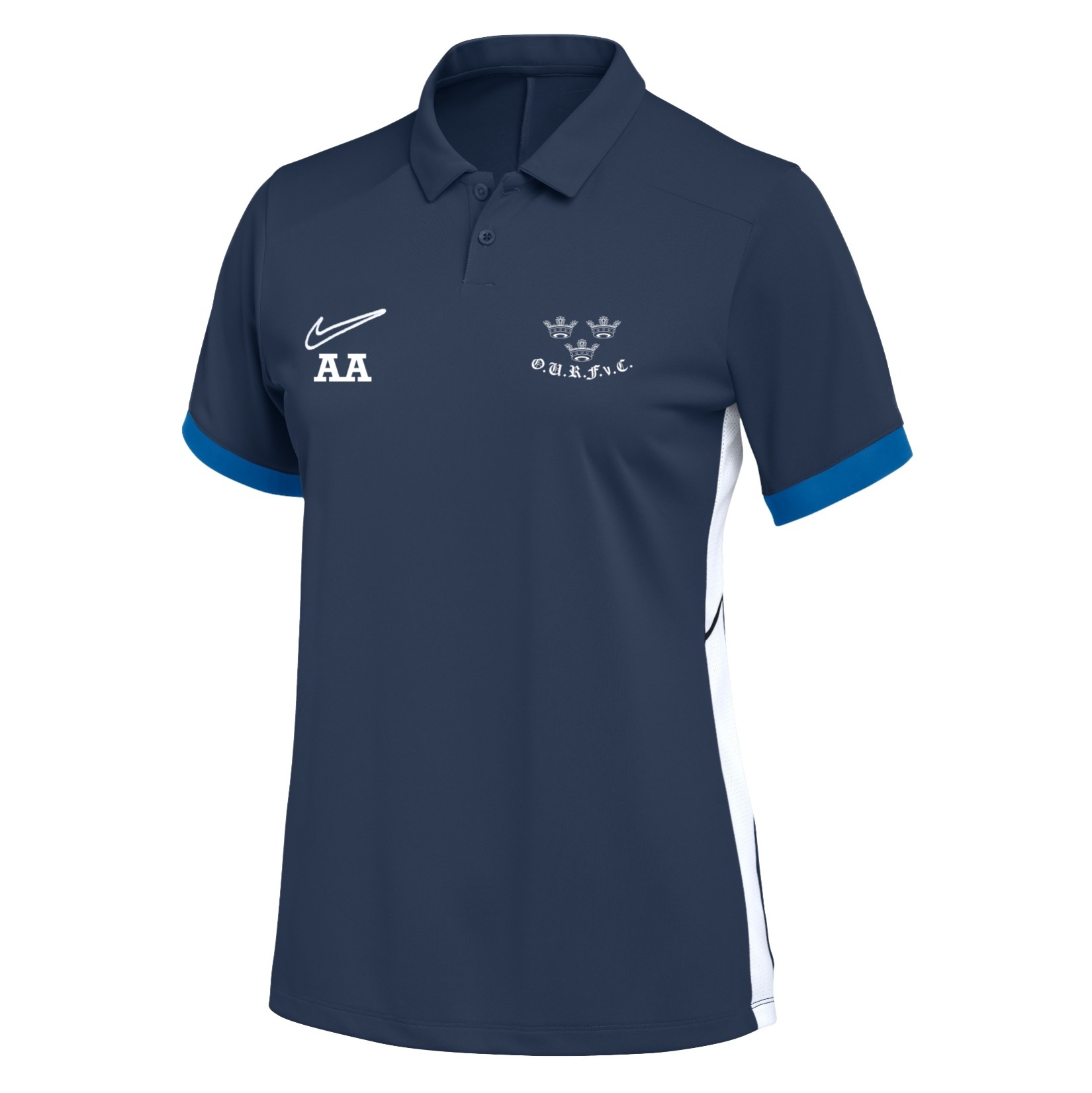 Nike Dri-FIT Academy 25 Polo (W) - Obsidian/Royal Blue/White