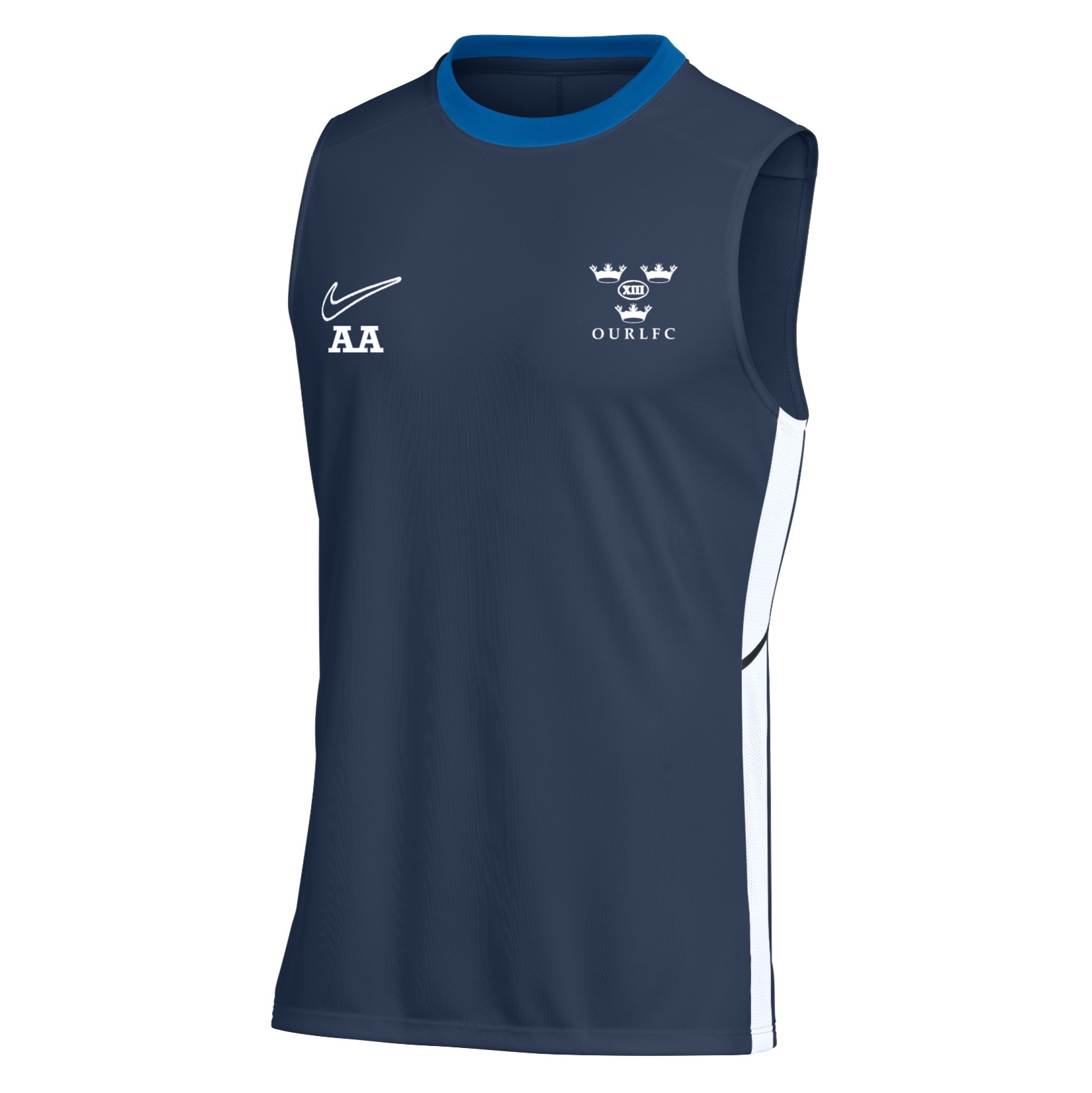 Nike Dri-FIT Academy 25 Sleeveless Top - Obsidian/Royal Blue/White