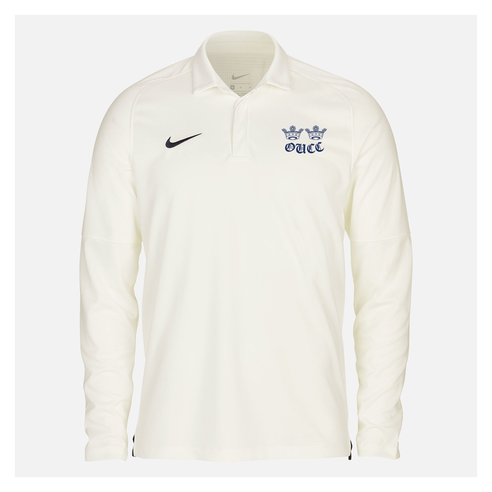 Zelus-Nike Cricket Long Sleeve Game Polo - Sail/Obsidian
