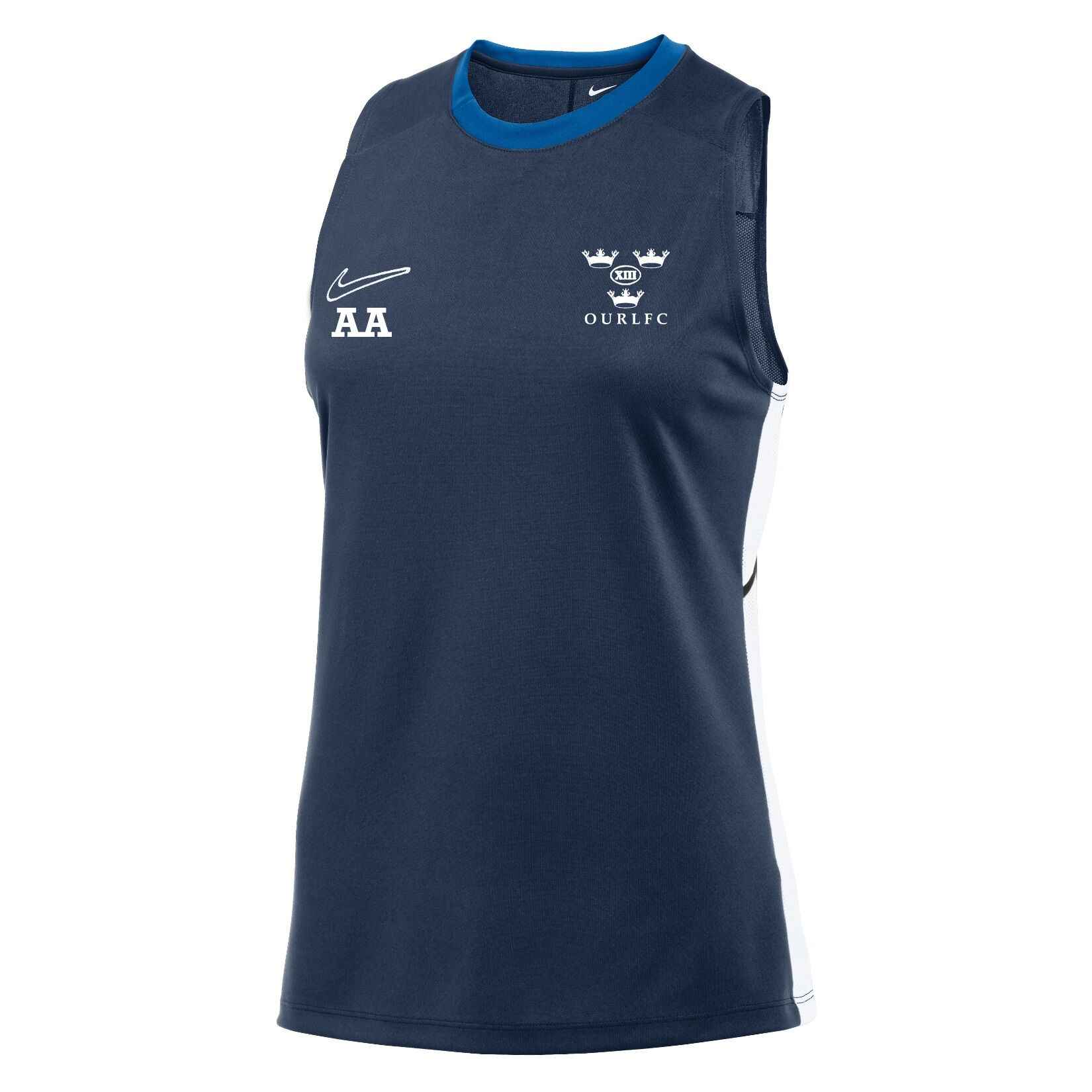 Nike Dri-FIT Academy 25 Sleeveless Top (W) - Obsidian/Royal Blue/White