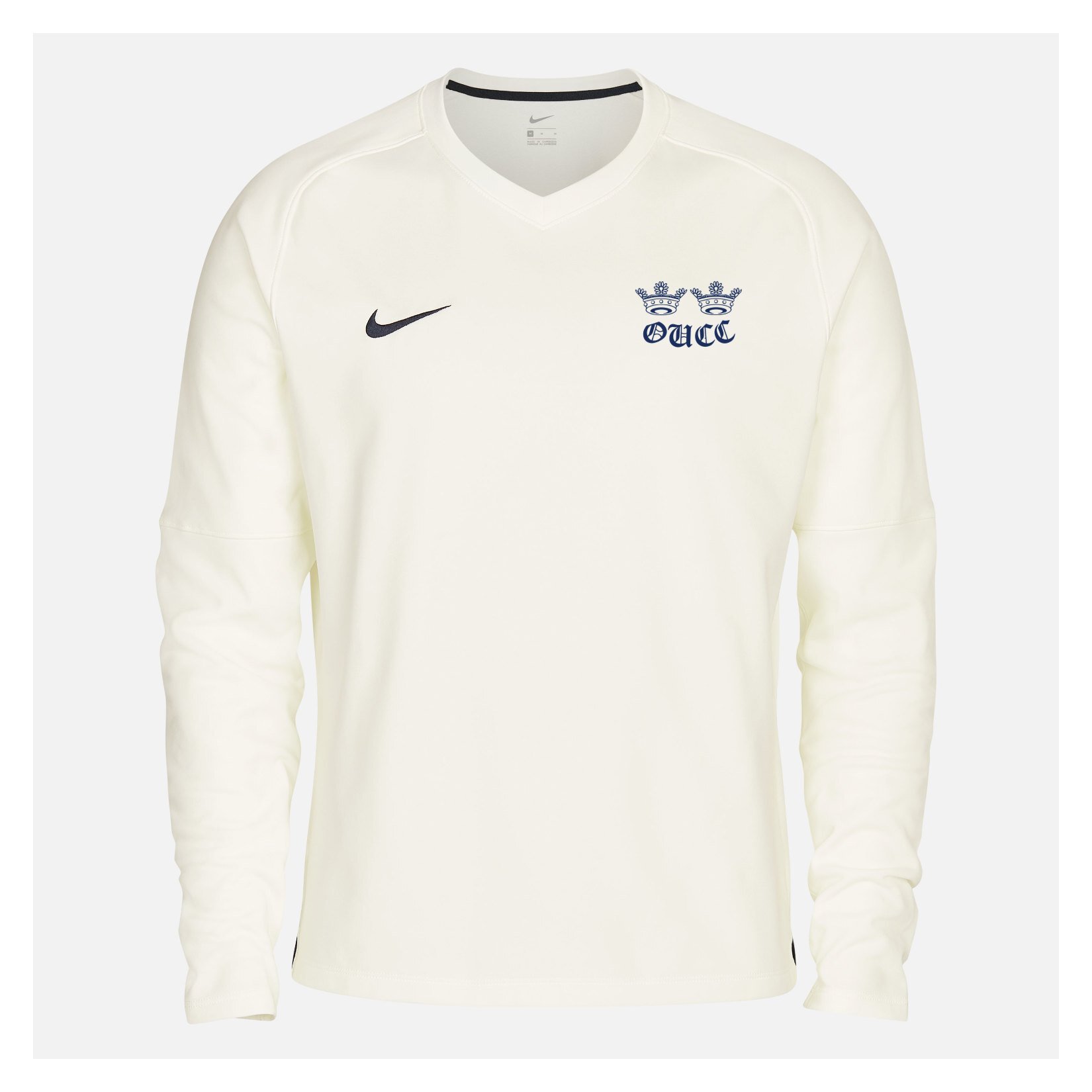 Zelus-Nike Cricket Long Sleeve Thermal Top - Sail/Obsidian