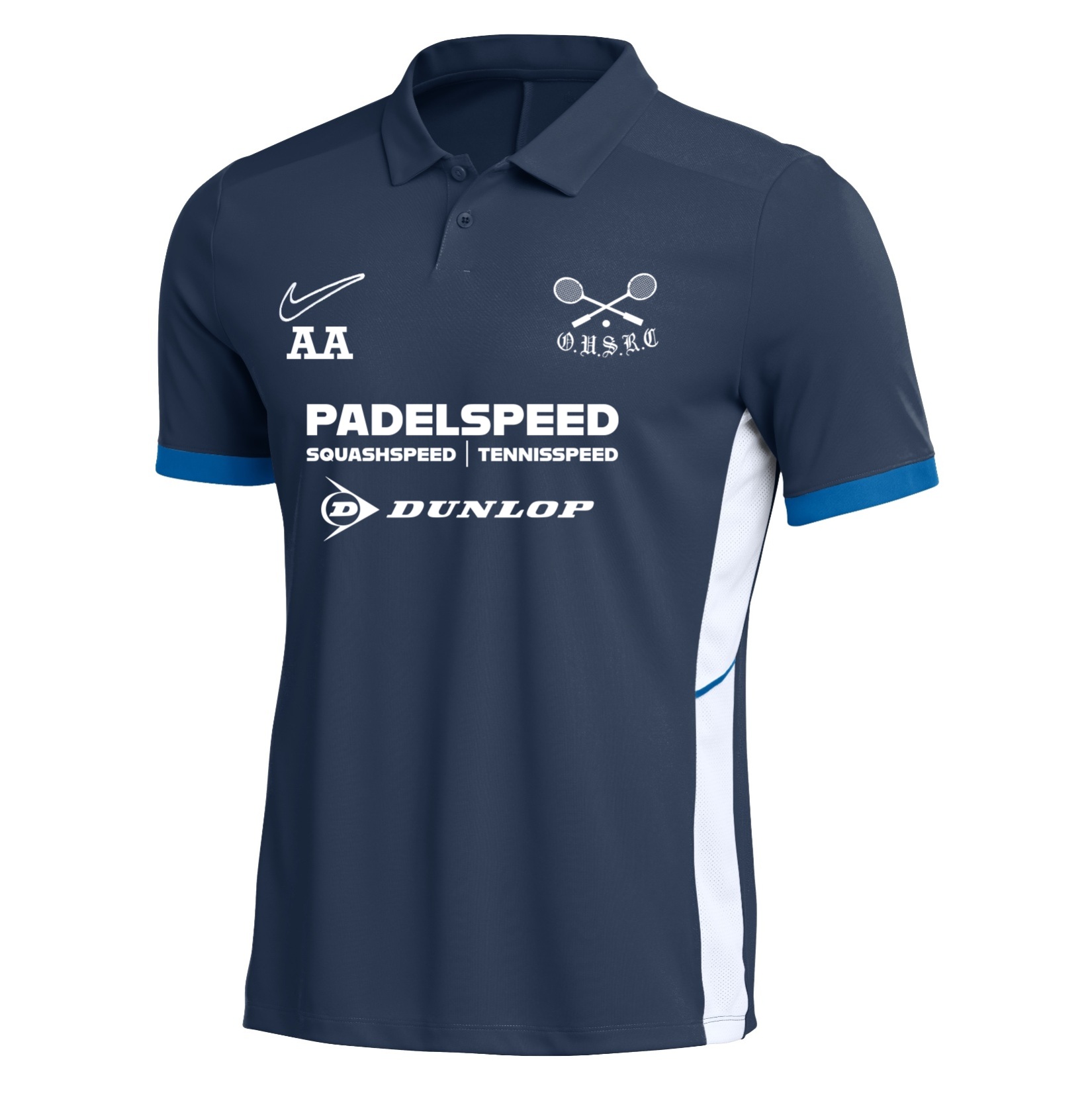 Nike Dri-FIT Academy 25 Polo - Obsidian/Royal Blue/White