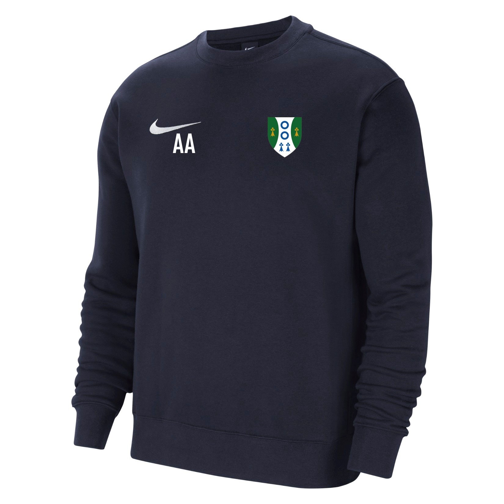 Nike Team Club 20 Fleece Crew Sweatshirt - Obsidian/White/White