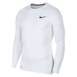 Nike Pro Tight Fit Long-Sleeve Top White-Black
