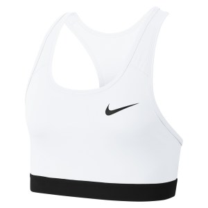 Nike Womens Swoosh Medium Support Sports Bra White-Black-Black