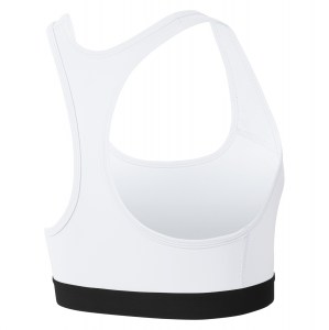 Nike Womens Swoosh Medium Support Sports Bra White-Black-Black