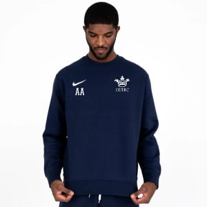 Nike Team Club 20 Fleece Crew Sweatshirt Obsidian-White-White