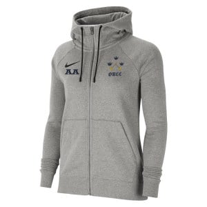 Nike Womens Team Club 20 Full-Zip Hoodie (W) Dark Grey Heather-Black-Black