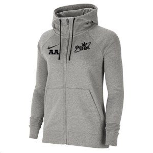 Nike Womens Team Club 20 Full-Zip Hoodie (W) Dark Grey Heather-Black-Black