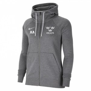 Nike Womens Park Fleece Full-Zip Hoodie (W) Charcoal Heathr-White-White