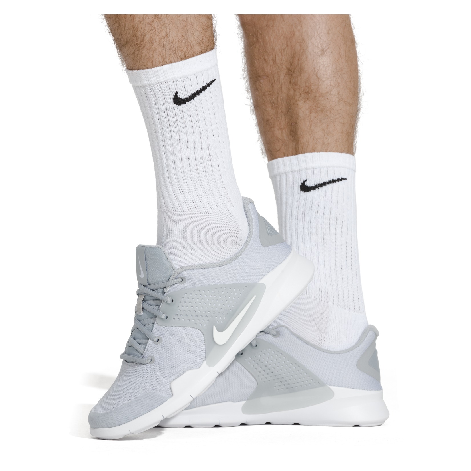 Nike Everyday Cushioned Training Crew Socks (6 Pairs) White-Black