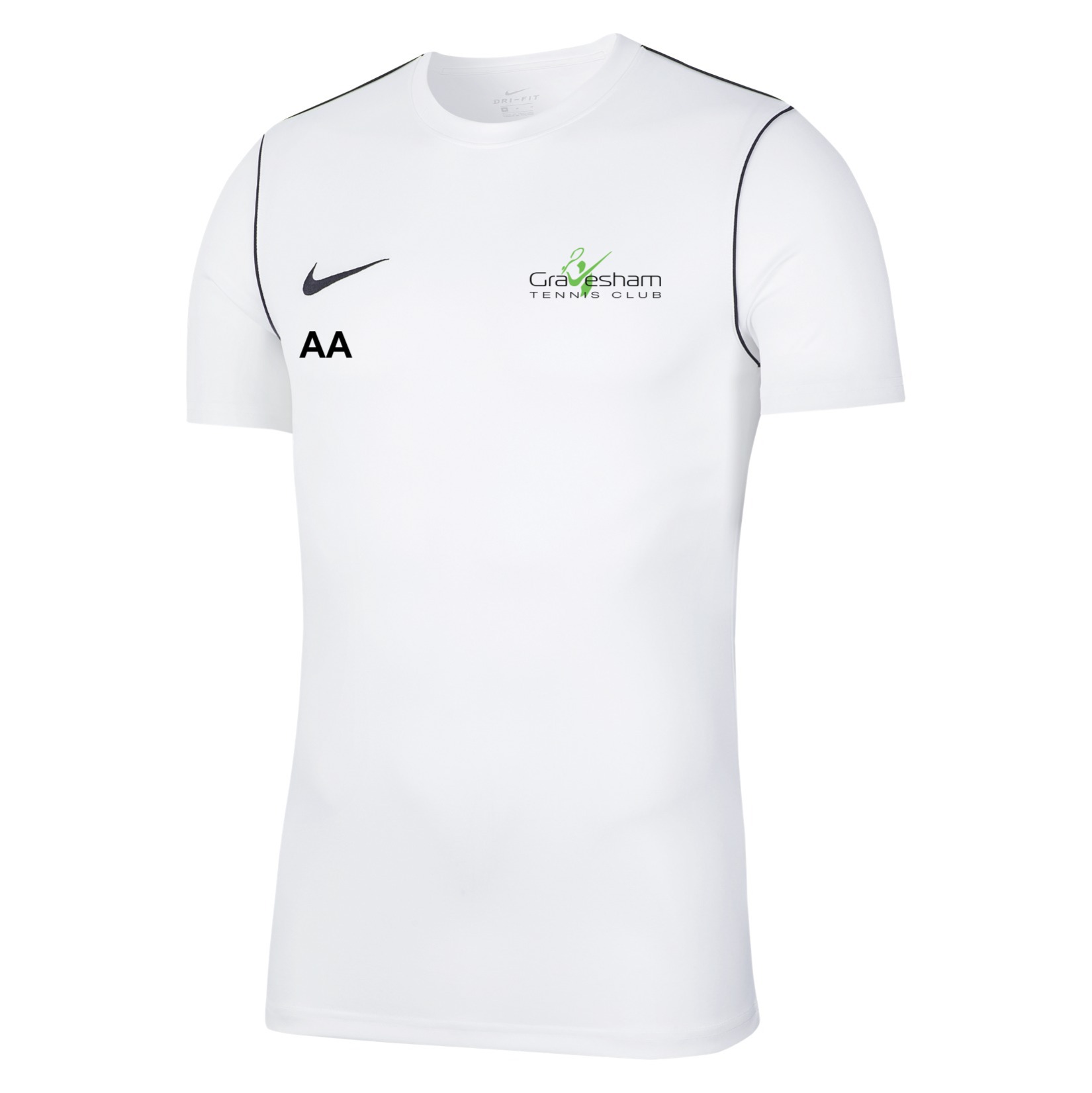 Nike Park 20 Short Sleeve Training Tee - White/Black/Black