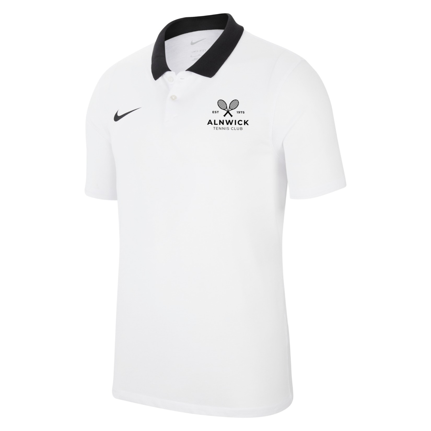 Nike Dri-FIT Park Poly Cotton Polo (M) - White/Black/Black