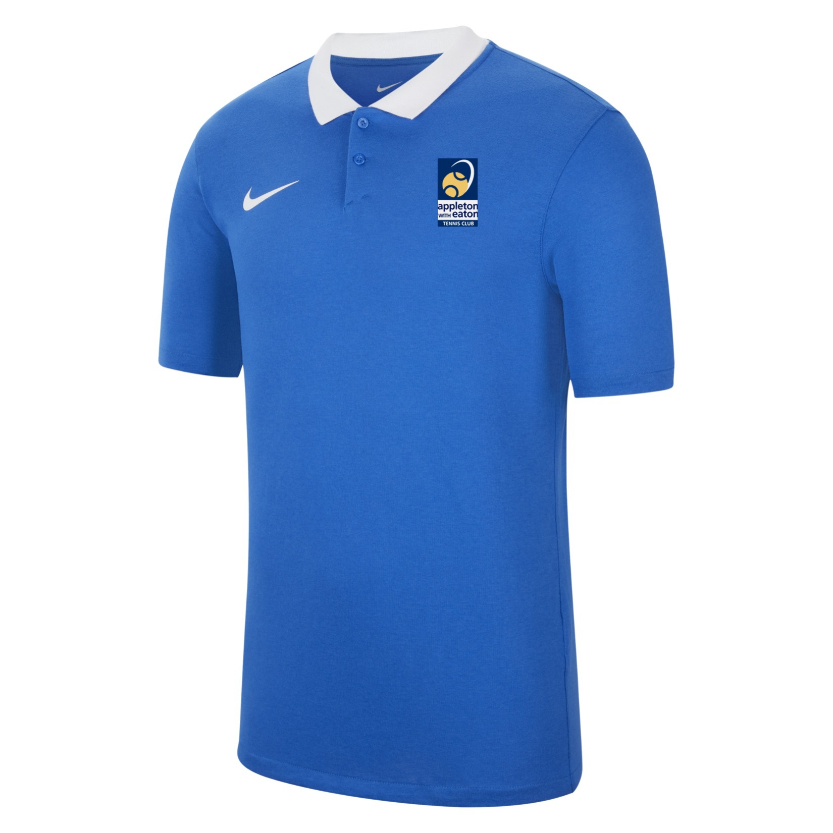 Nike Dri-FIT Park Poly Cotton Polo (M) - Royal Blue/White/White