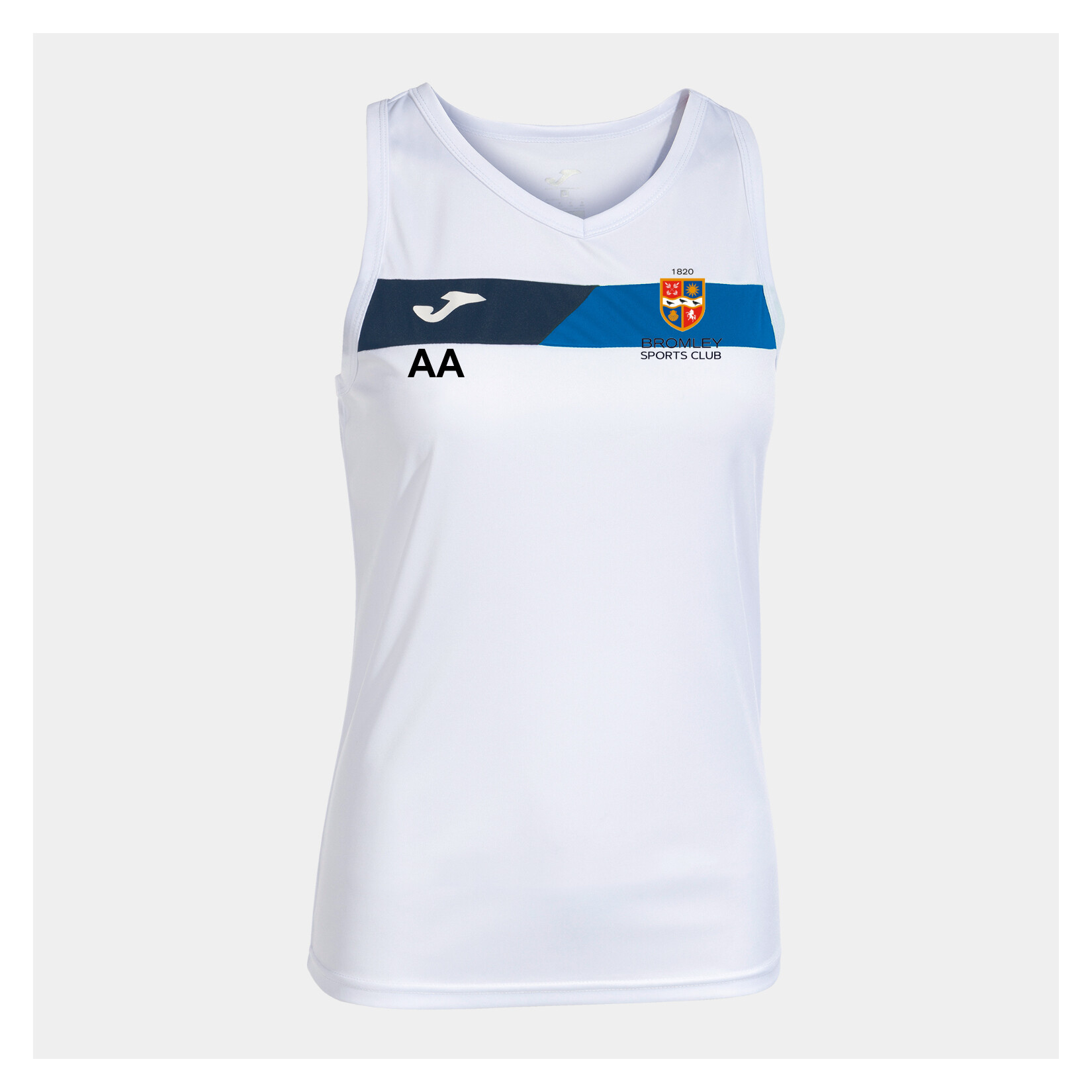Joma Court Sleeveless T-Shirt - White/Royal/Dark Navy