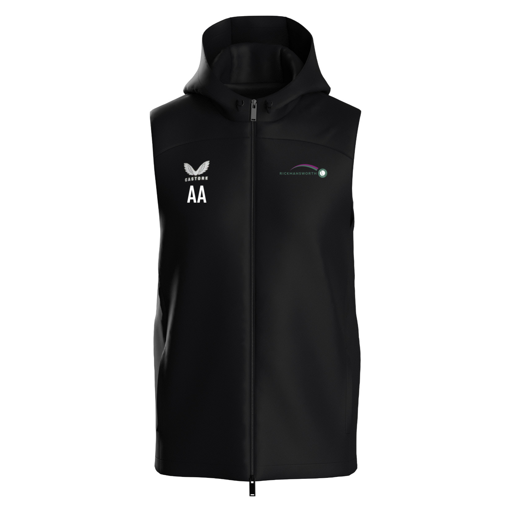 Castore Padded Gilet with Hood - Black/White
