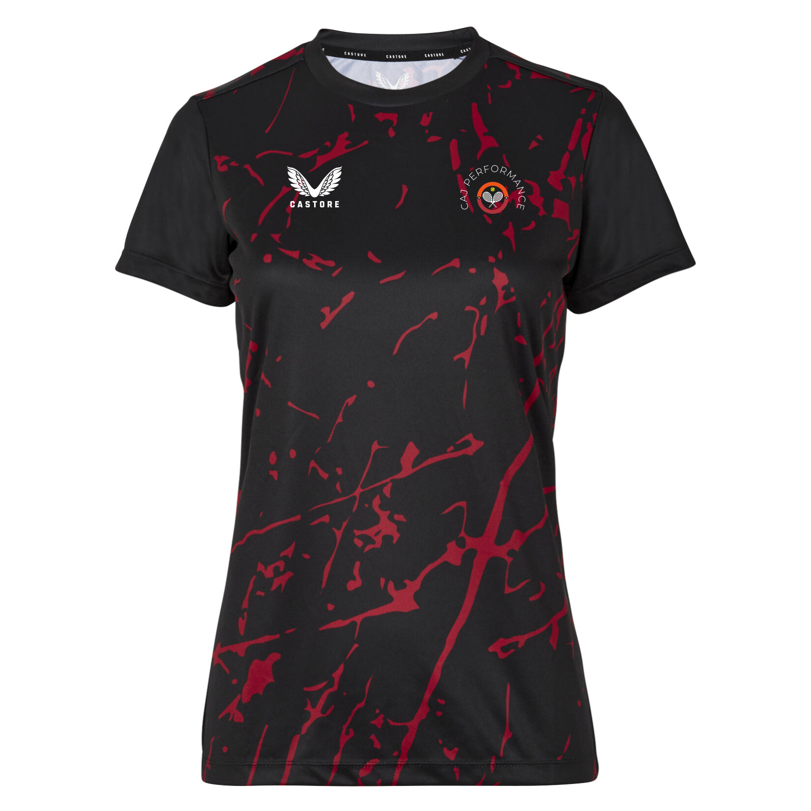 Castore Marble Printed Short Sleeve Training Tee (W) - Black/Red