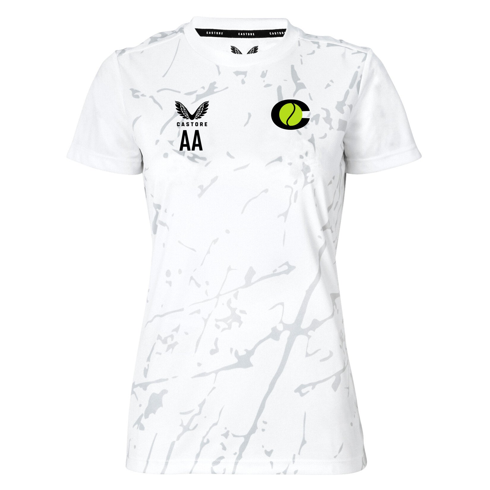 Castore Marble Printed Short Sleeve Training Tee (W) - White/Grey