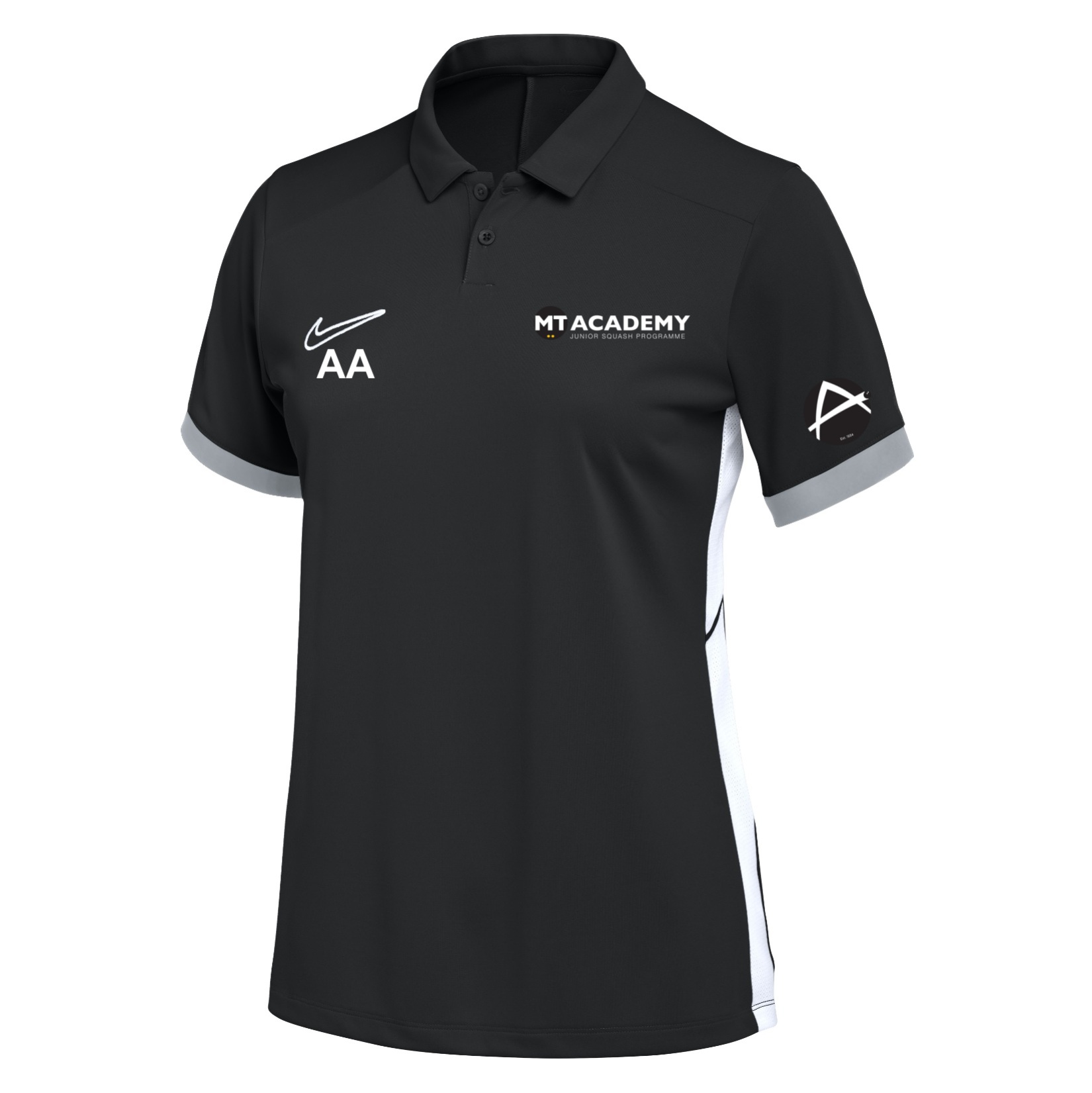 Nike Dri-FIT Academy 25 Polo (W) - Black/White/White