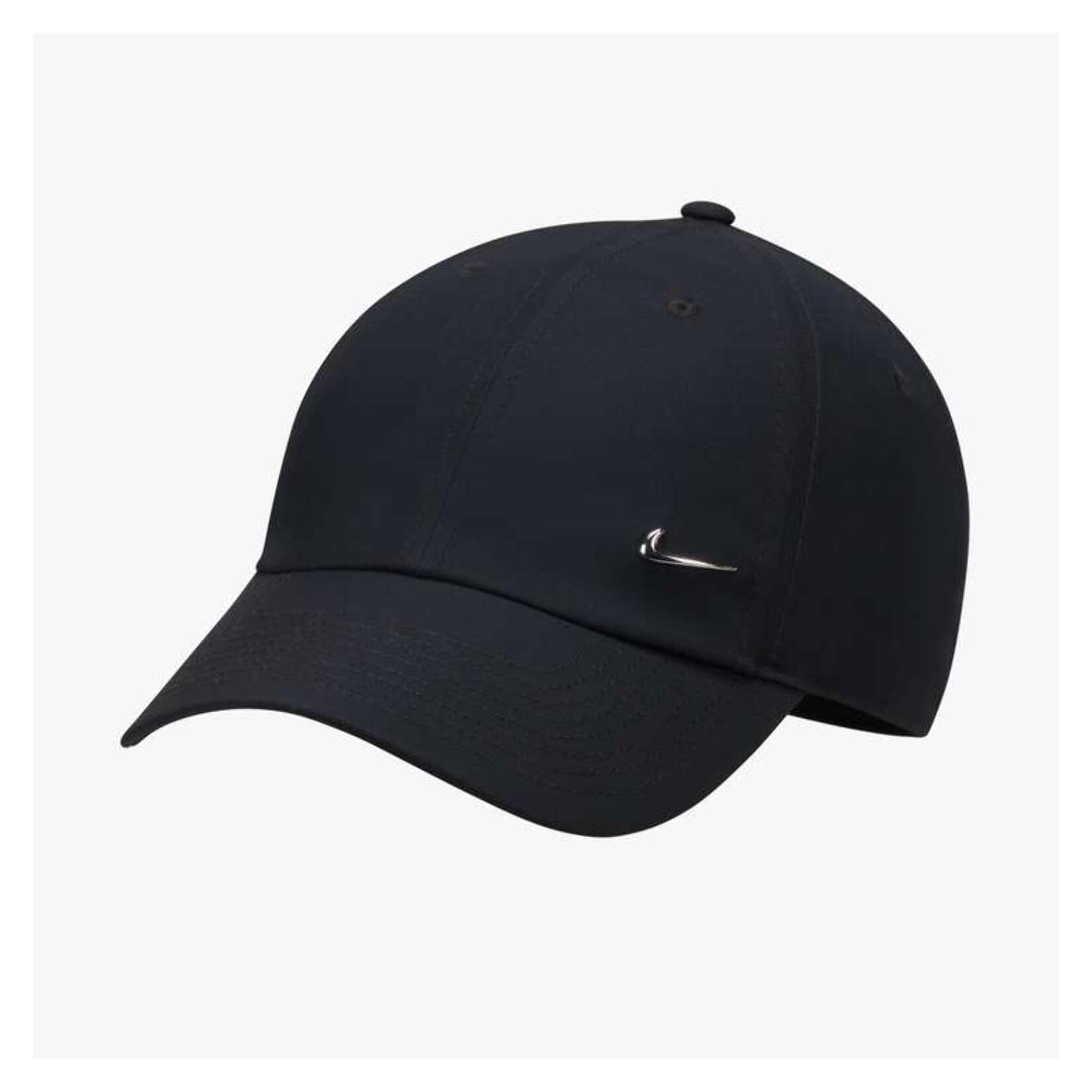 Nike Dri-FIT Club Unstructured Metal Swoosh Cap - Black/Metallic Silver