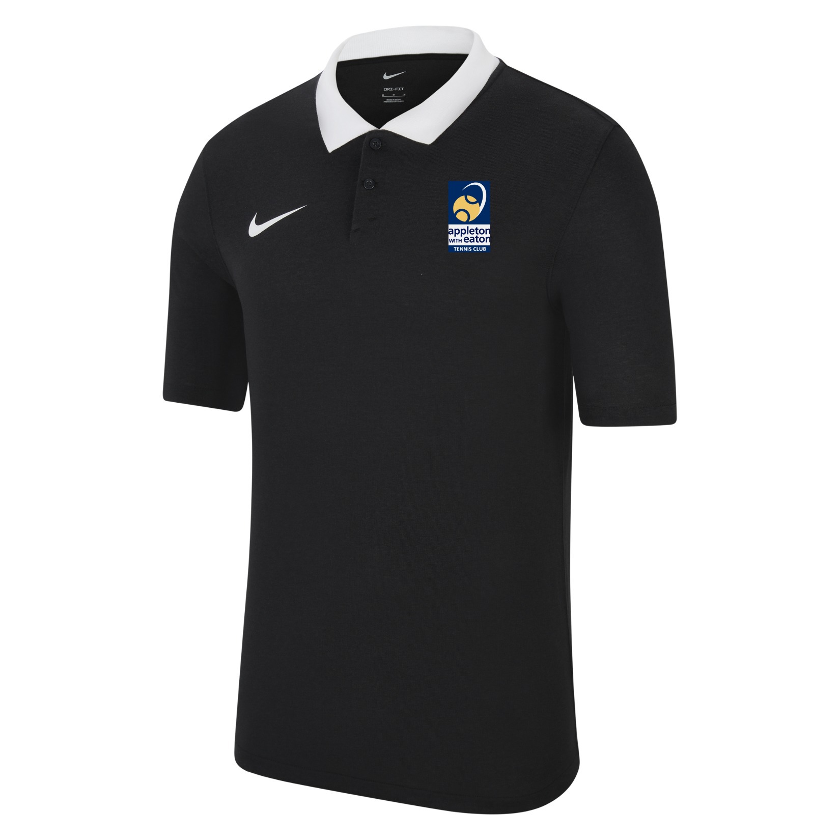 Nike Dri-FIT Park Poly Cotton Polo (M) - Black/White/White