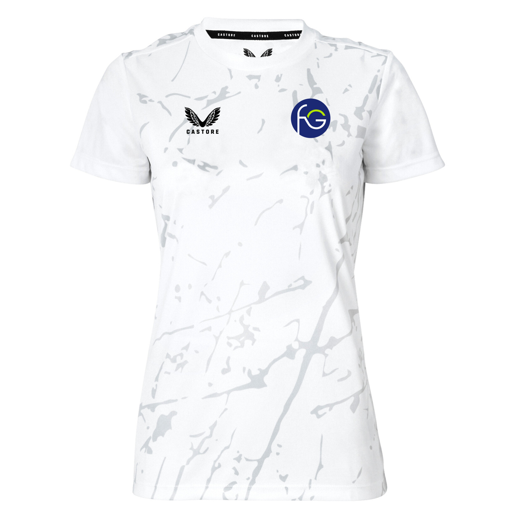 Castore Marble Printed Short Sleeve Training Tee (W) - White/Grey