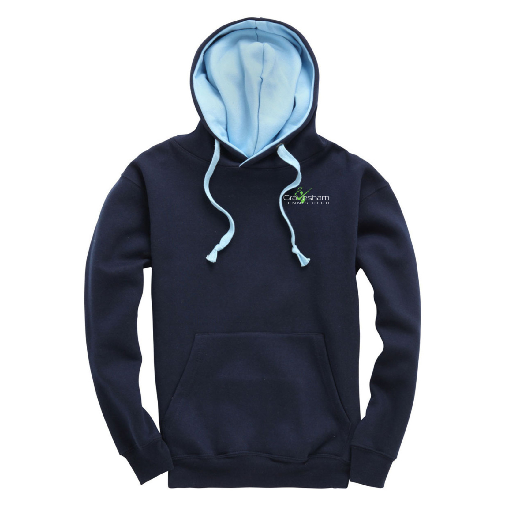 Cottonridge Heavyweight OH Contrast Hoodie - Navy/Powder Blue