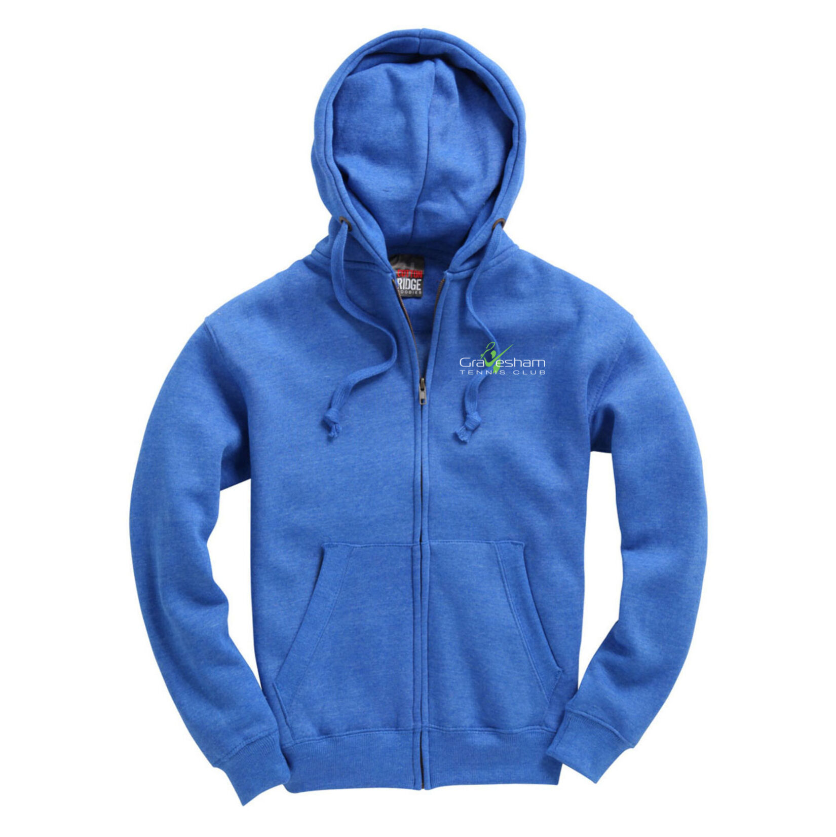 Cottonridge Premium Full Zip Hoodie - Royal Melange
