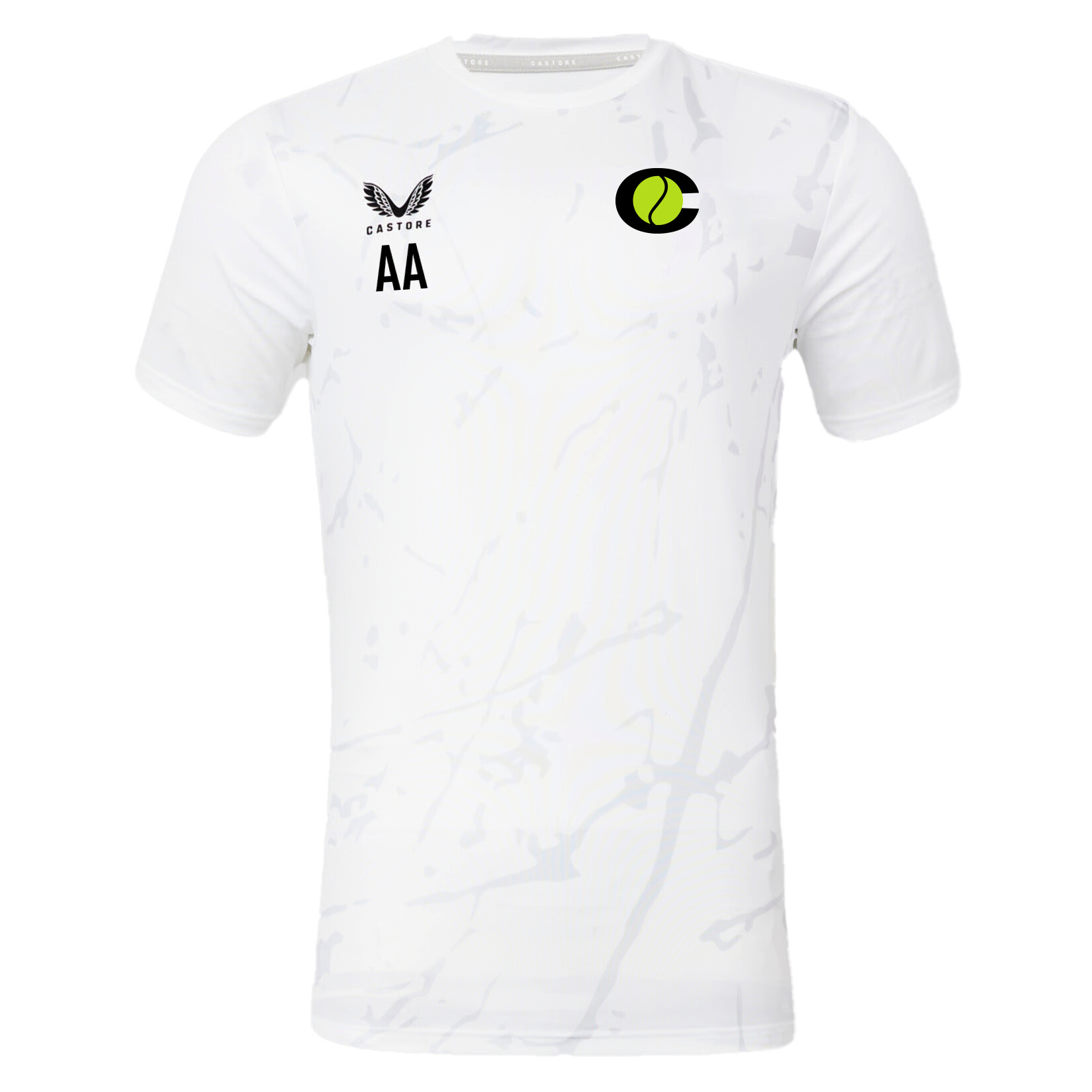 Castore Marble Printed Short Sleeve Training Tee - White/Grey/Black