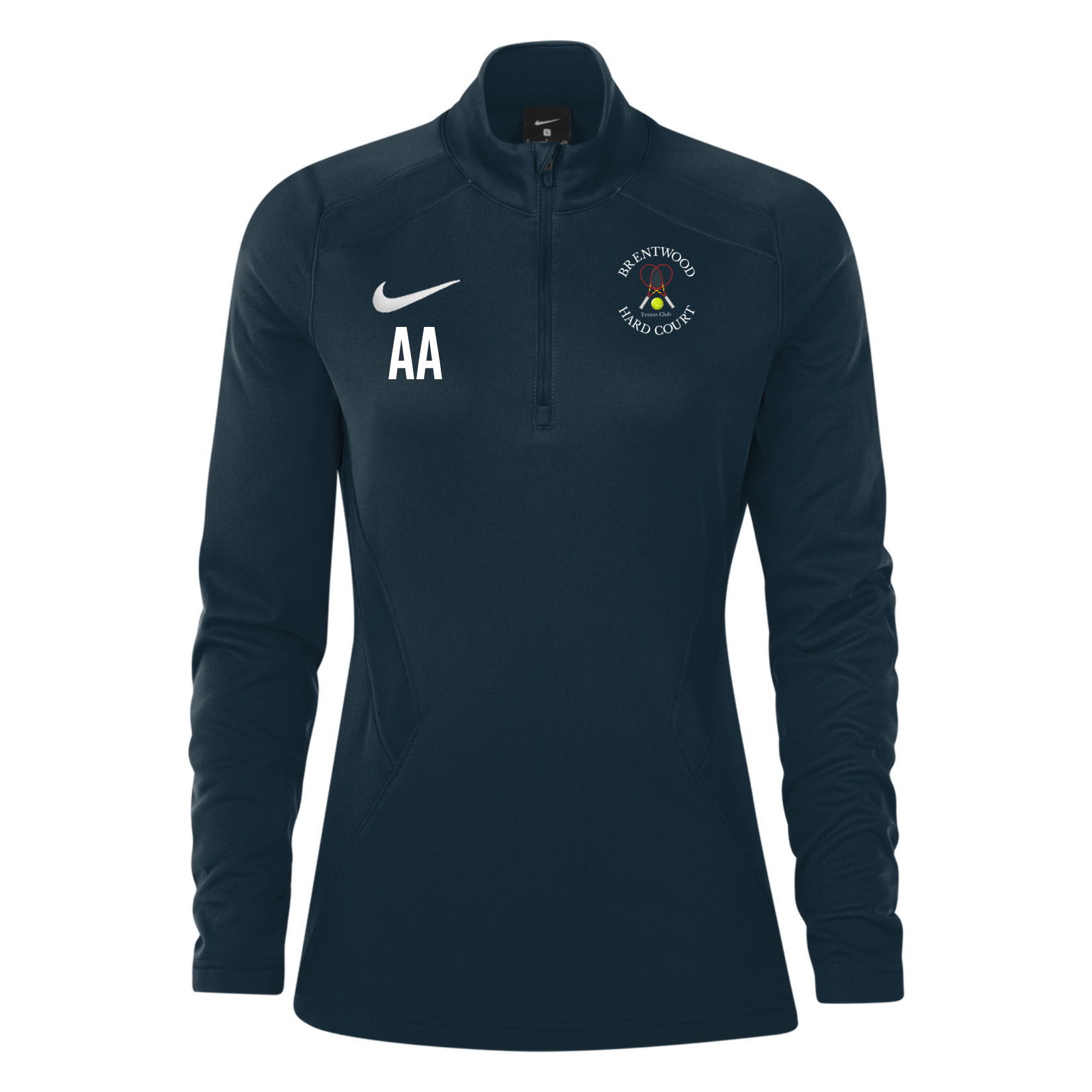 Zelus-Nike 1/4 Zip Midlayer (W) - Obsidian/White
