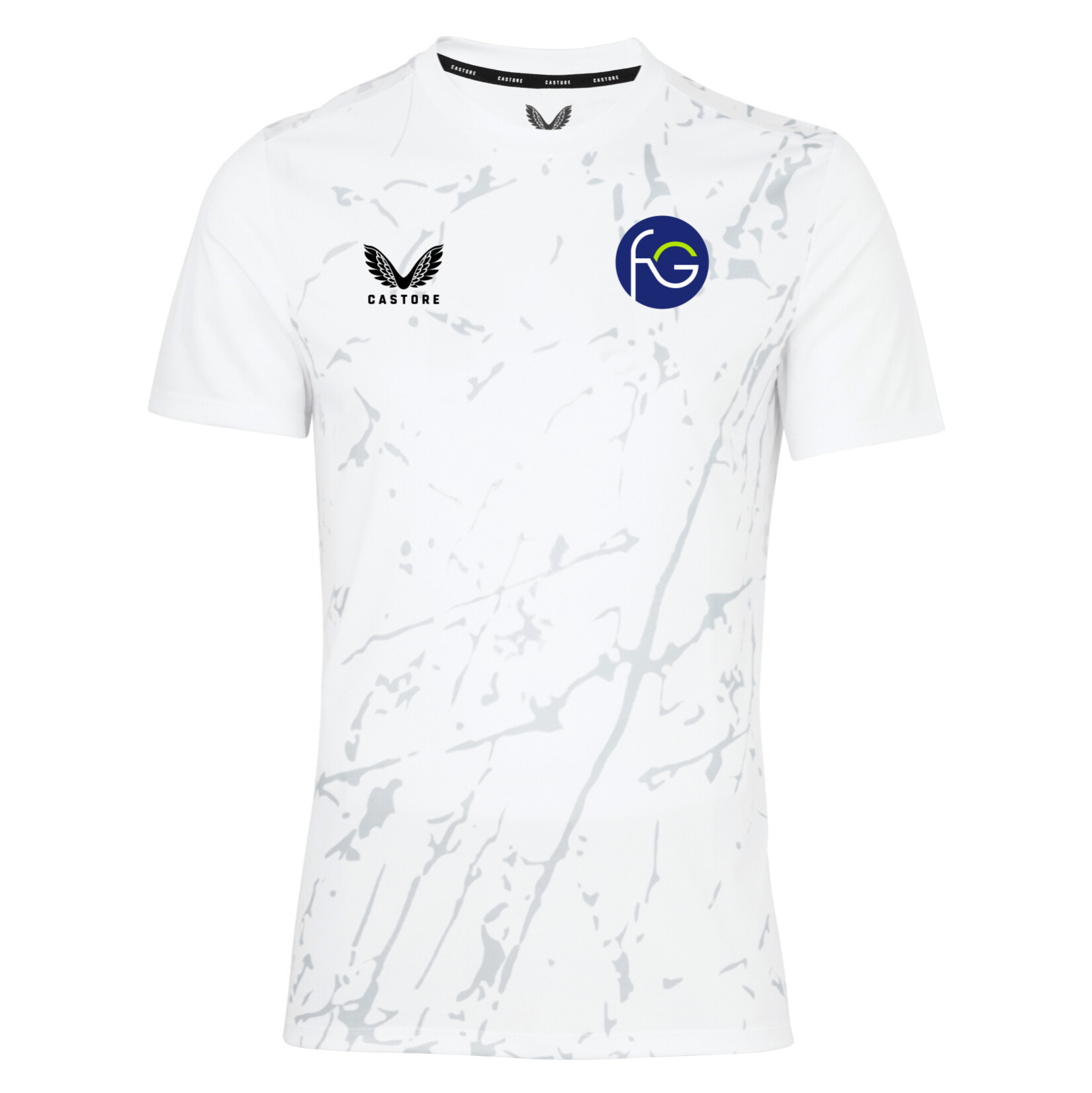 Castore Marble Printed Short Sleeve Training Tee - White/Grey