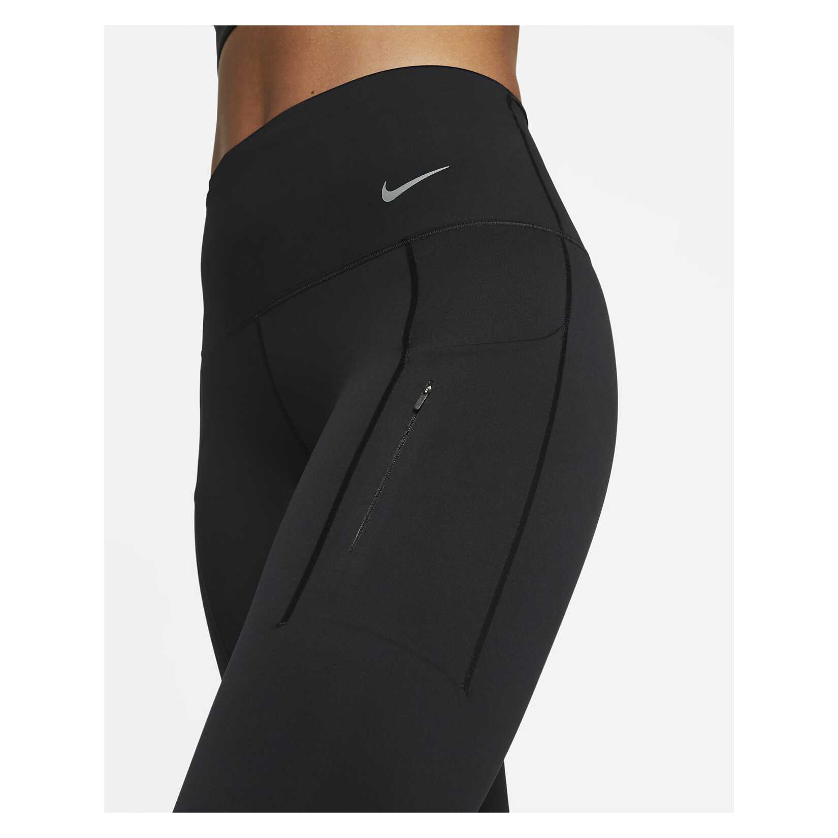 Nike Go Firm-Support High-Waisted Full-Length Womens Leggings with Pockets - Black/Black