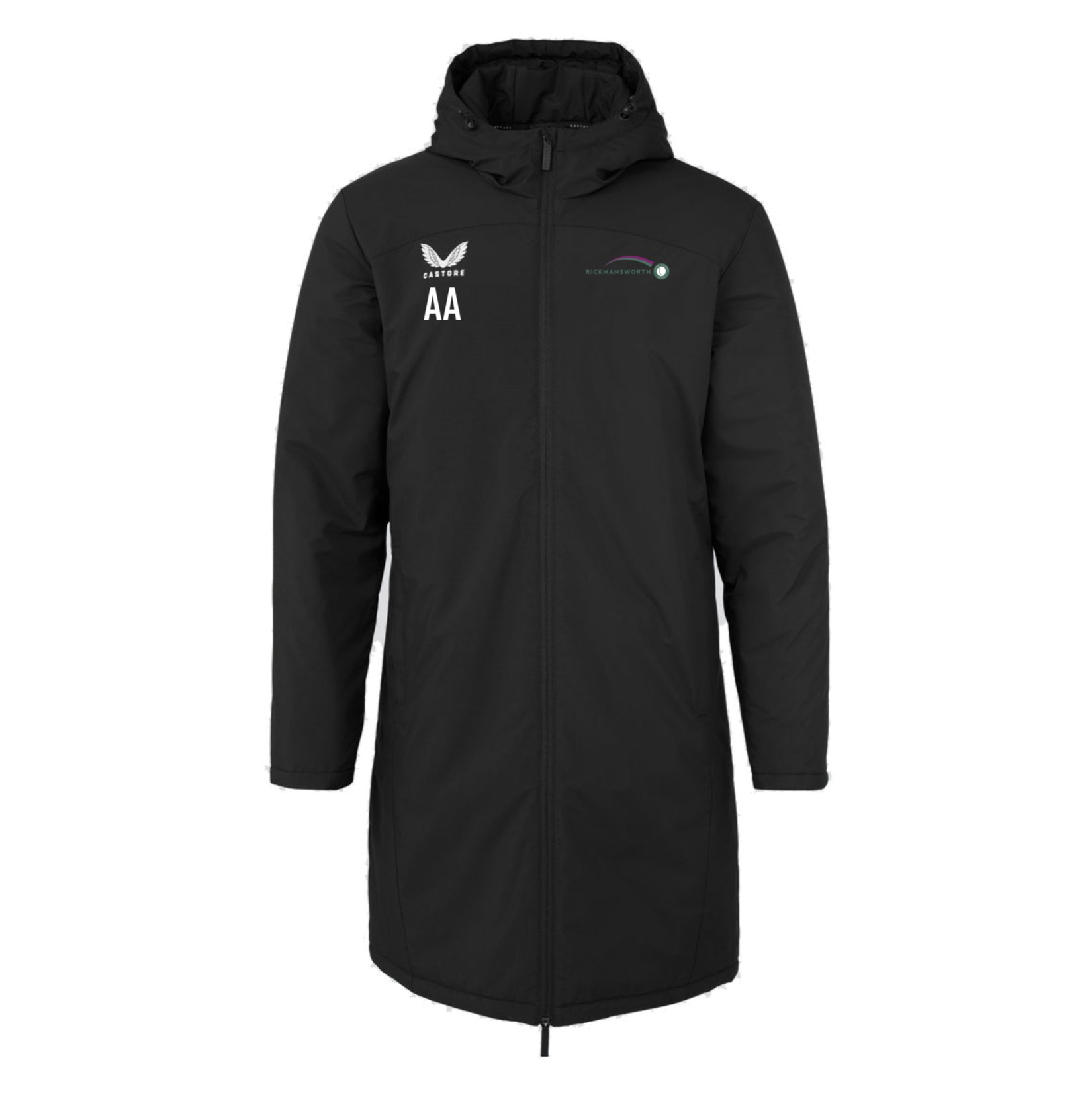 Castore Long Length Bench Jacket - Black/White