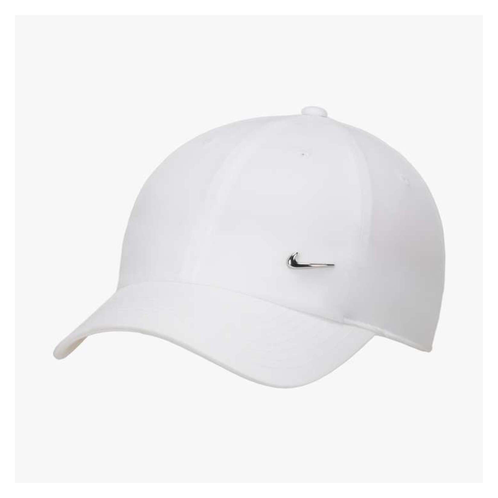 Nike Dri-FIT Club Unstructured Metal Swoosh Cap - White/Metallic Silver