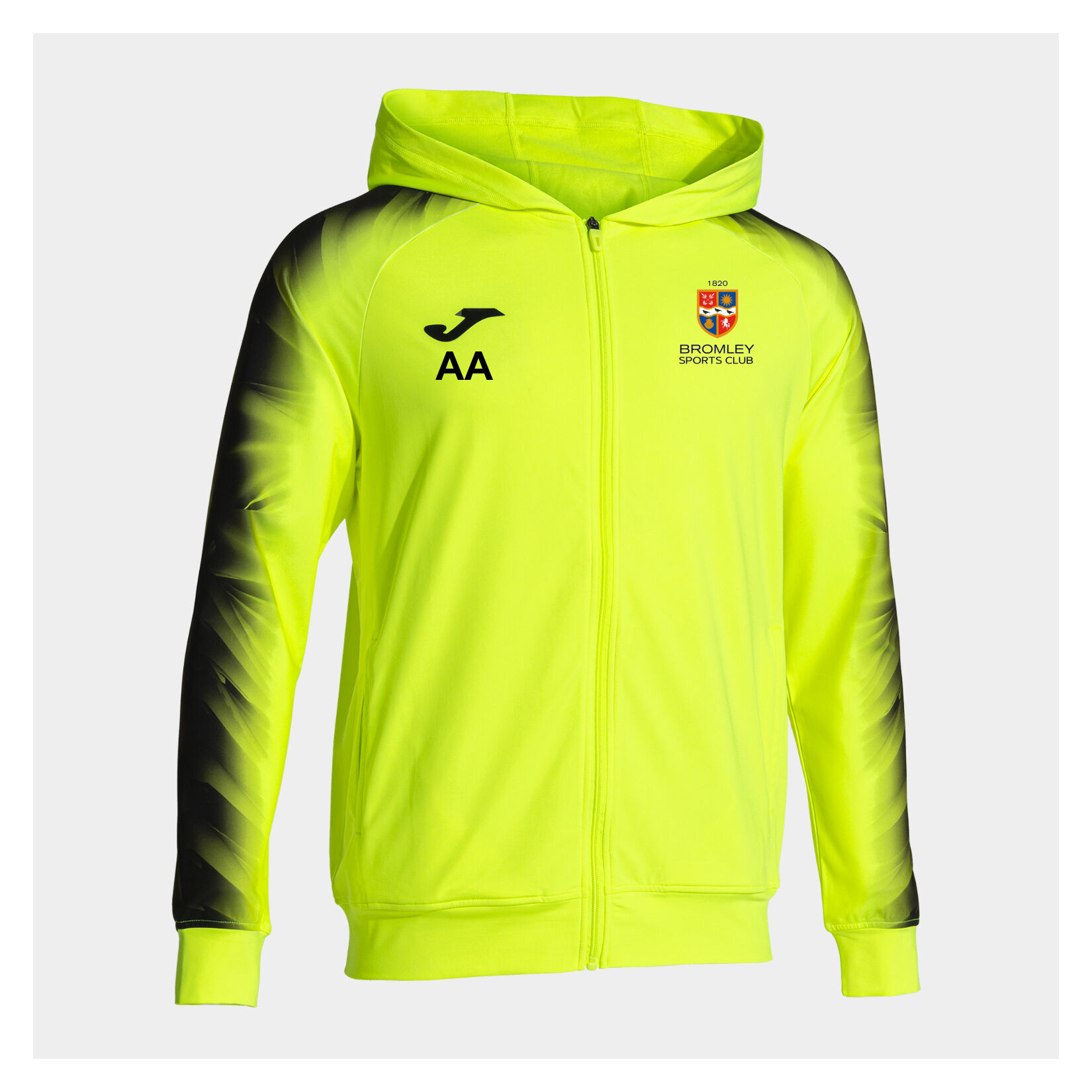 Joma Elite XI Zipped Hoodie - Yellow Fluor/Black