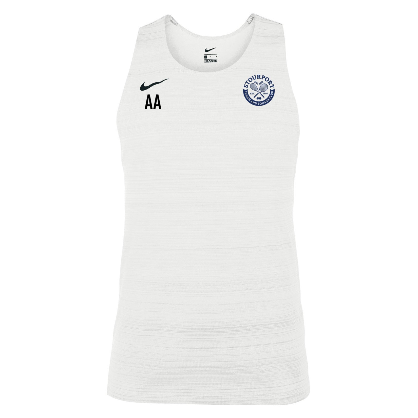 Zelus-Nike Dry Miler Mens Singlet - White/Black
